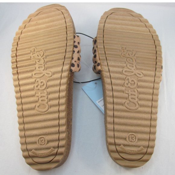 Cat and Jack Girls Leopard Print Slip-on Footbed Sandals - New - Picture 8 of 10